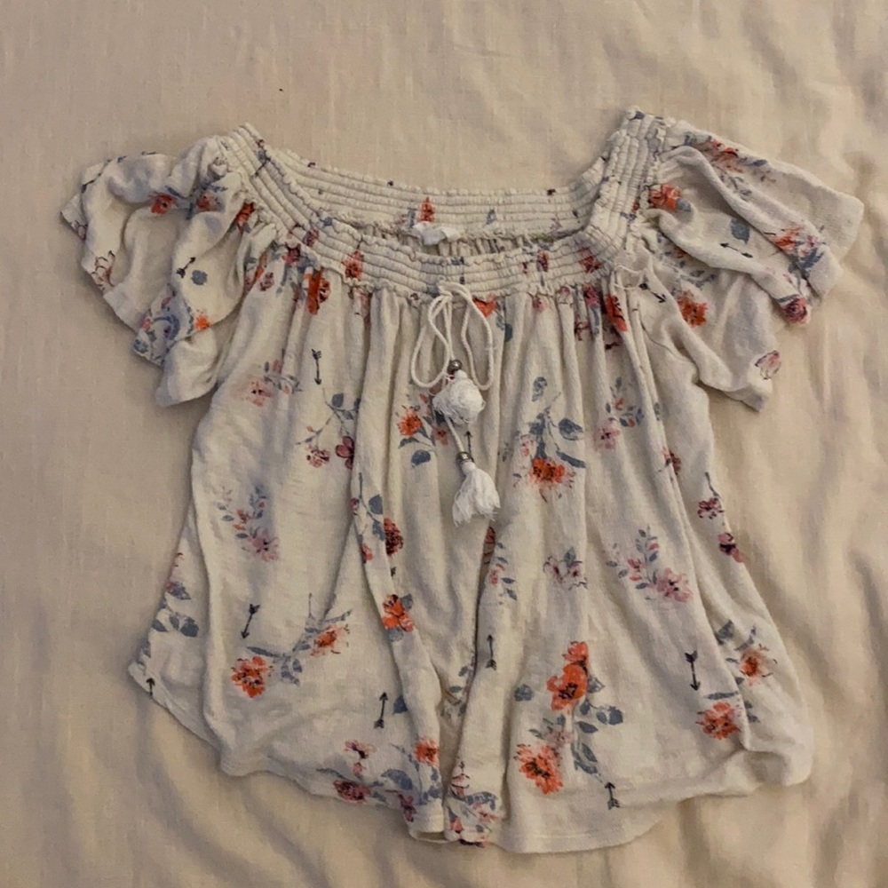 Off shoulder floral top